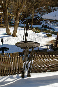 老设计座位表雪餐厅河冬天