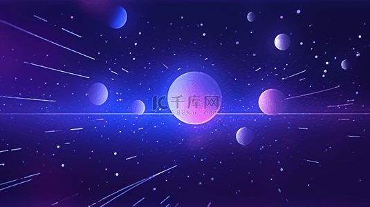 科技感线条紫色背景图片_抽象科技感粒子星球蓝紫色背景