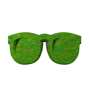 3d效果眼镜摄影照片_草丛中的 3d 眼镜