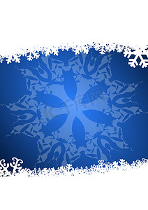 蓝色圣诞背景与雪花