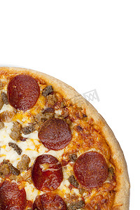 诱人披萨美味摄影照片_裁剪后的披萨图像