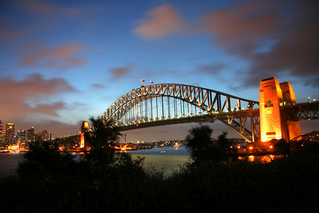 悉尼海港大桥的黄昏