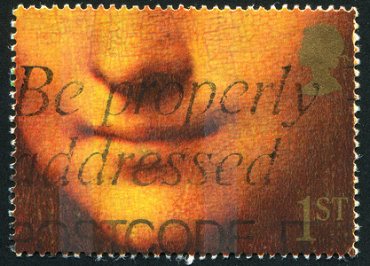 邮票摄影照片_蒙娜丽莎邮票