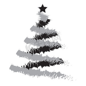 垃圾圣诞树的手绘插图