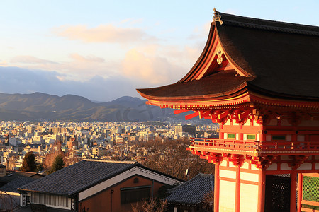 一碗清水摄影照片_日本京都冬季的清水寺