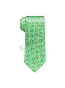 孤立在白色背景上的绿色领带