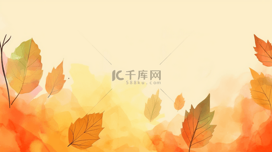 清新的秋天的叶子黄叶背景