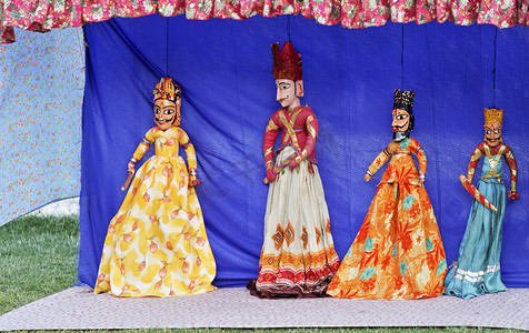 木偶戏摄影照片_拉贾斯坦邦部落木偶戏
