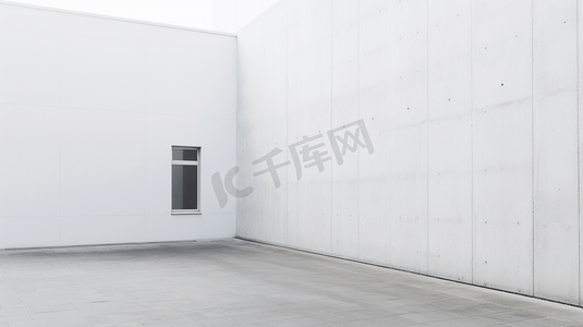 白色混凝土建筑墙体