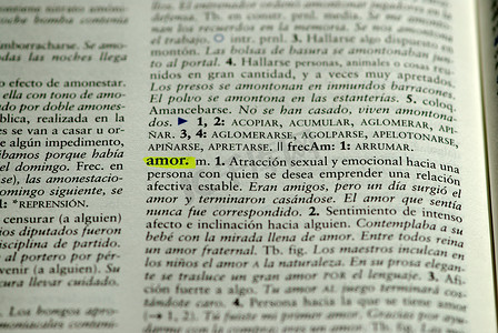 爱情语言摄影照片_西班牙语词典爱情词图片