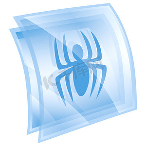 病毒电子邮件摄影照片_病毒图标蓝色，在白色背景上隔离