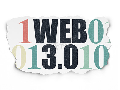 Web 开发概念：撕纸背景上的 Web 3.0