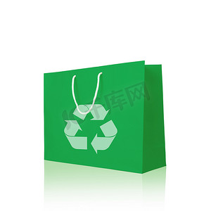 绿色环保生态地球摄影照片_绿色环保纸质购物袋