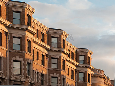 赤褐色摄影照片_波士顿后湾赤褐色砂石公寓