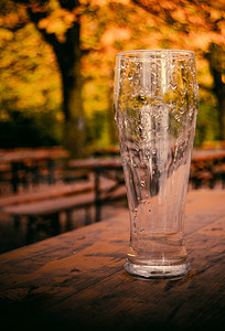 复古空啤酒花园玻璃