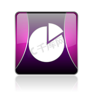 紫色标题摄影照片_图表紫色方形 web 光泽图标