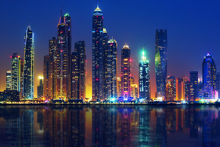 城市摄影照片_迪拜夜景