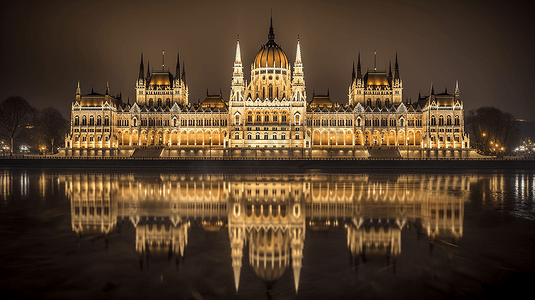 夜间的匈牙利议会大厦