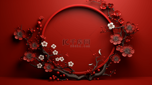 新年喜庆边框背景图片_中国风边框红色灯笼边框