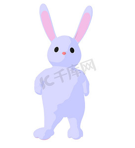 白色小兔子艺术插图