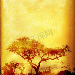 树梦境摄影照片_与树的难看的东西非洲背景。