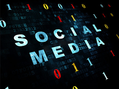 社区展板摄影照片_社交网络概念：数字背景下的社交媒体