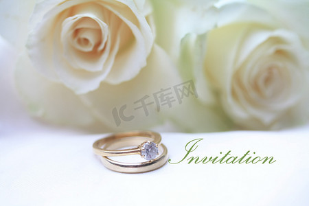 婚姻邀请函摄影照片_白玫瑰卡 - 打印和邮寄邀请函
