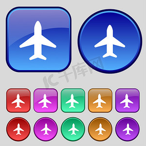 飞行标志摄影照片_飞机，飞机，旅行，飞行图标标志。