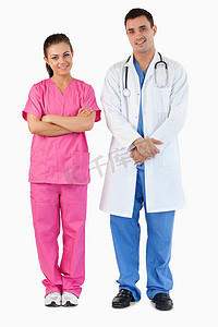 医生和护士合影的肖像