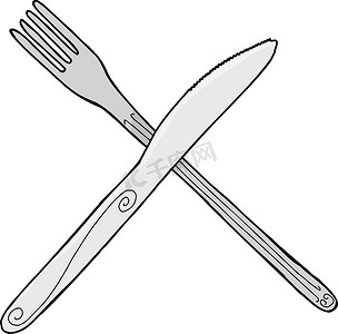 孤立的刀和叉