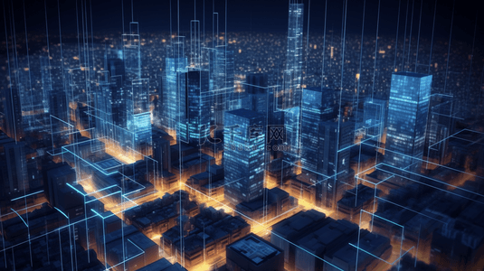 蓝色智慧城市背景图片_蓝色科技智慧城市数据背景