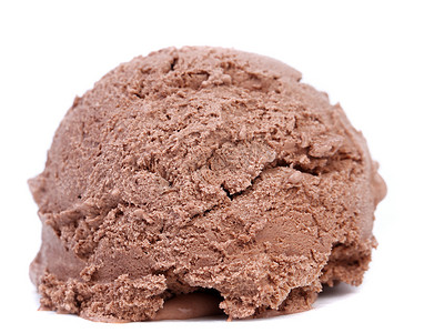 巧克力易拉宝摄影照片_巧克力冰淇淋勺。