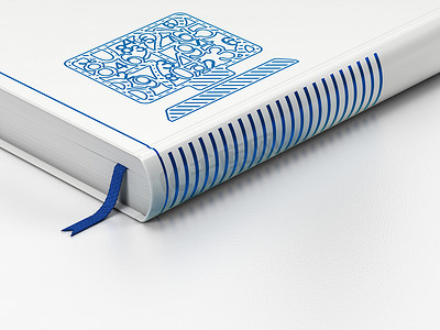 教育理念： 闭合的书，白色背景的电脑