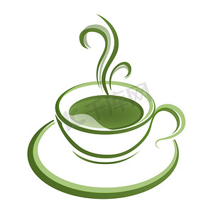 茶杯图标绿色毕业