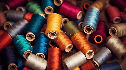 布料织物摄影照片_针织线工具用品纺织缝纫布料