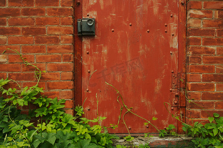抽象复古红门
