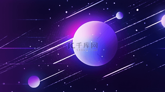 蓝光科技球背景图片_抽象科技感粒子星球蓝紫色背景