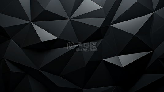 几何抽象背景图片_黑色背景多边形几何