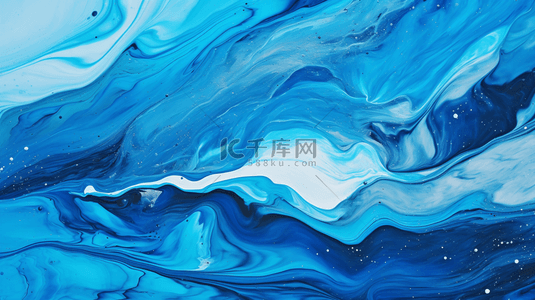 蓝色大理石质感背景图片_纹理背景液体绘画抽象纹理蓝色