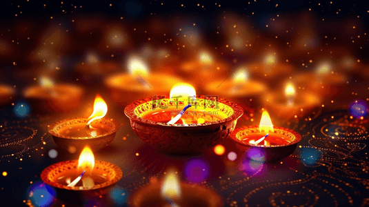 节传统文化背景图片_优雅的印度排灯节烟火背景