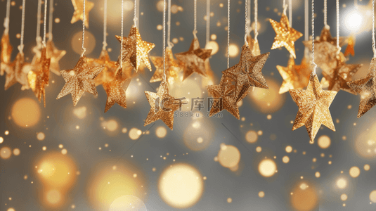 闪闪发光的快乐新年背景，带有金色字母设计。