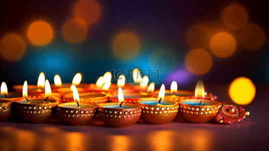 印度节日背景图片_优雅的印度排灯节烟火背景