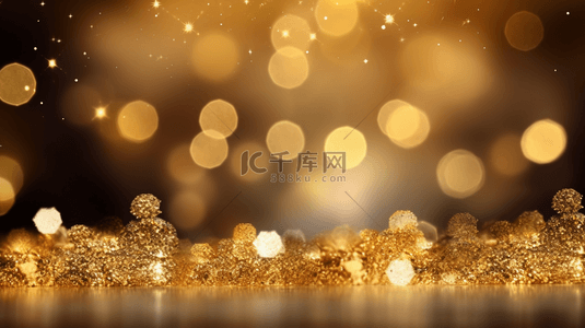 金色发光星星背景图片_新年和圣诞模糊背景带有闪烁的星星。