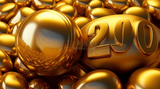 黄色快乐背景图片_2022年新年快乐插图，带有黄色背景上的排版数字和雪花。