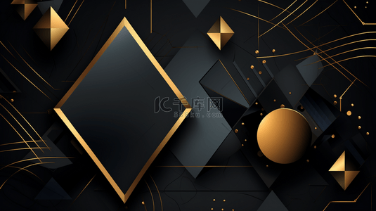 矢量边框背景图片_金色圆圈在黑色背景上，带有光线效果装饰和晕影元素。