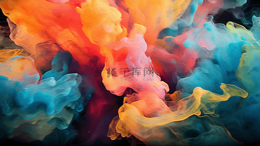 设计烟雾背景图片_金色闪闪发光的抽象背景，豪华黑烟丙烯酸漆水下爆炸宇宙旋涡墨水。