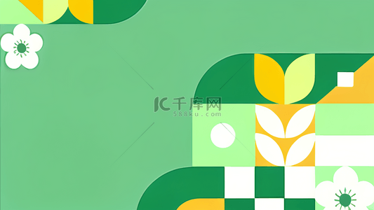 构成风格背景图片_绿色几何抽象形状包豪斯抽象图案