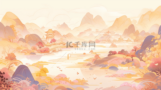 中国松树背景图片_淡雅中国风唯美山水风景背景