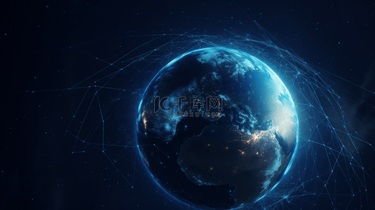商务宇宙背景图片_蓝色科技感地球星球宇宙背景7