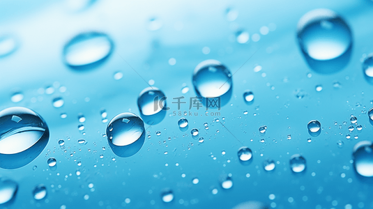 蓝色气泡背景背景图片_水滴在玻璃上的矢量插图